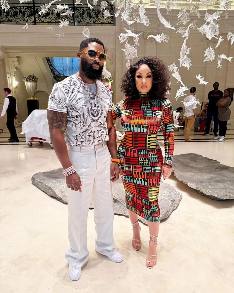 Igho “Tiny” Ubiribo is pictured with his wife.